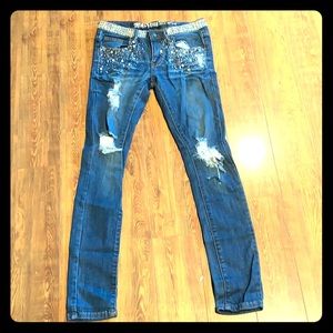 Machine sparkly jeans